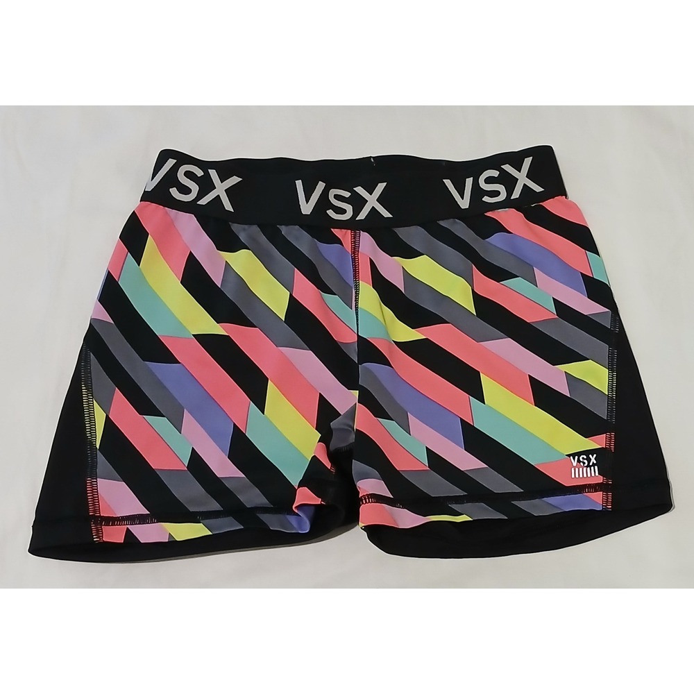 VSX Sport Victoria's‎ Secret Shorts Multicolor Geometric Athletic Gym Small EUC
